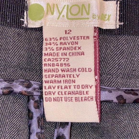 ✅Nylon By DEX full length dress pants, grey/black herringbone,hook, button zip 🩶 - Picture 5 of 7